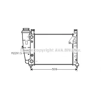 Radiateur, refroidissement du moteur AVA QUALITY COOLING FTA2040