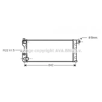 Radiateur, refroidissement du moteur AVA QUALITY COOLING FTA2074