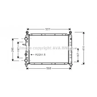 Radiateur, refroidissement du moteur AVA QUALITY COOLING FTA2094