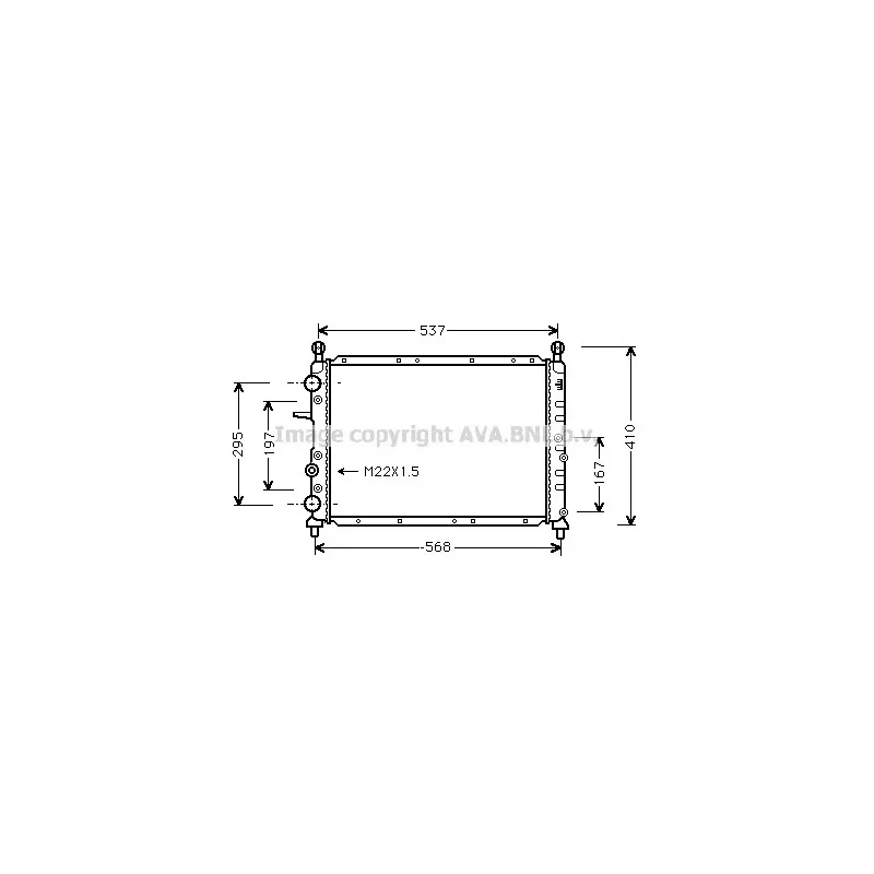 Radiateur, refroidissement du moteur AVA QUALITY COOLING FTA2094