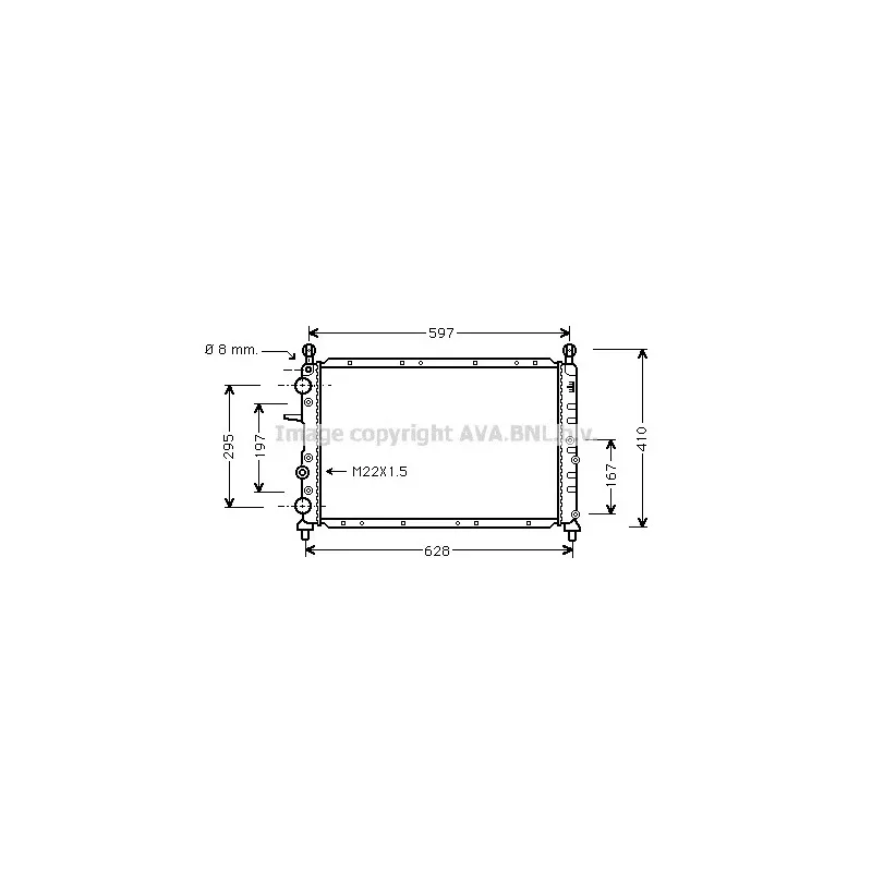 Radiateur, refroidissement du moteur AVA QUALITY COOLING FTA2095