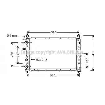 Radiateur, refroidissement du moteur AVA QUALITY COOLING FTA2096