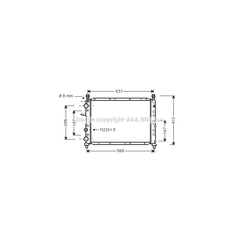 Radiateur, refroidissement du moteur AVA QUALITY COOLING FTA2109