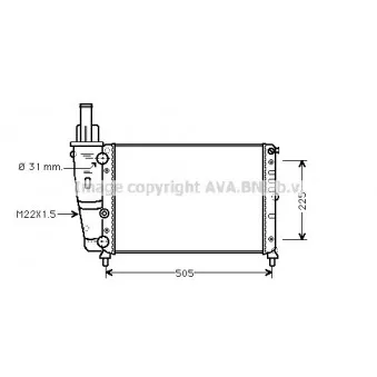 Radiateur, refroidissement du moteur AVA QUALITY COOLING FTA2138