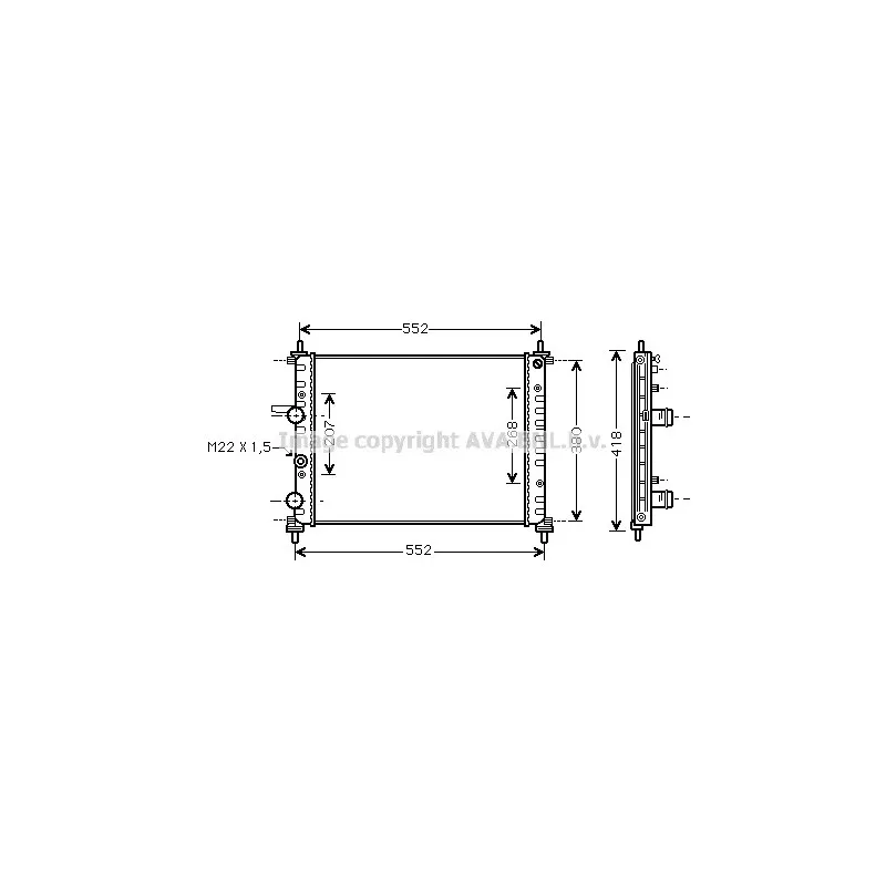Radiateur, refroidissement du moteur AVA QUALITY COOLING FTA2182