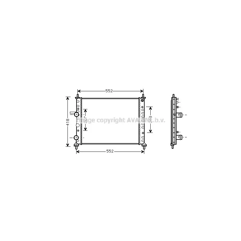 Radiateur, refroidissement du moteur AVA QUALITY COOLING FTA2201