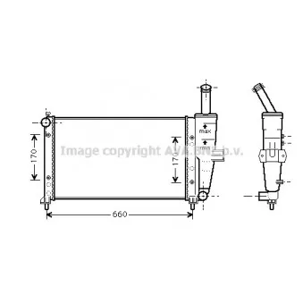 Radiateur, refroidissement du moteur AVA QUALITY COOLING FTA2208