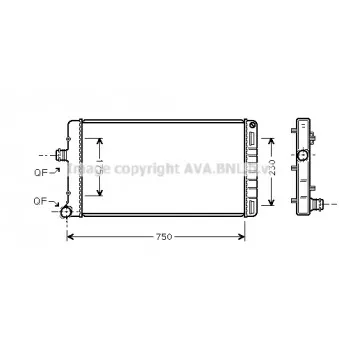 Radiateur, refroidissement du moteur AVA QUALITY COOLING FTA2211