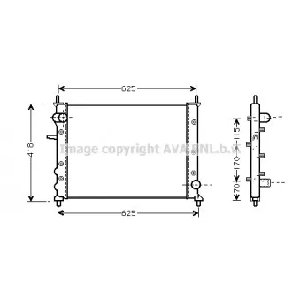Radiateur, refroidissement du moteur AVA QUALITY COOLING FTA2227