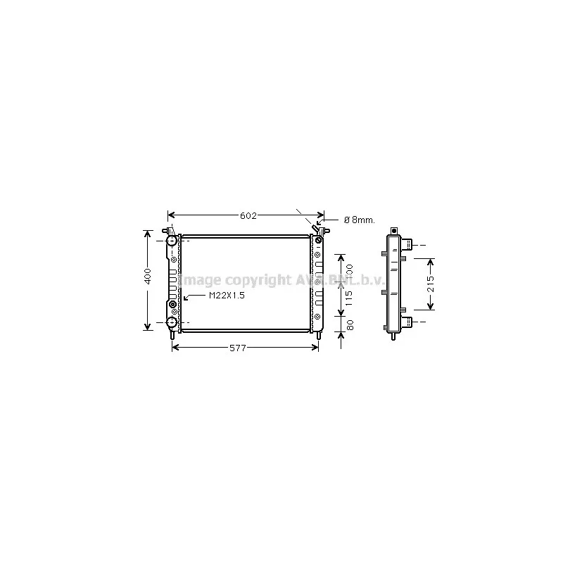 Radiateur, refroidissement du moteur AVA QUALITY COOLING FTA2232