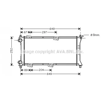 Radiateur, refroidissement du moteur AVA QUALITY COOLING FTA2258