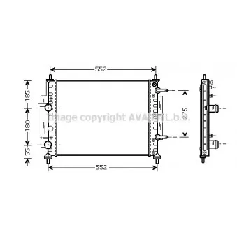 Radiateur, refroidissement du moteur AVA QUALITY COOLING FTA2260