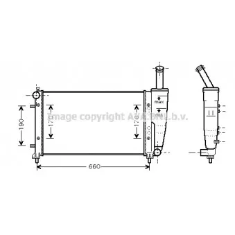 Radiateur, refroidissement du moteur AVA QUALITY COOLING FTA2290