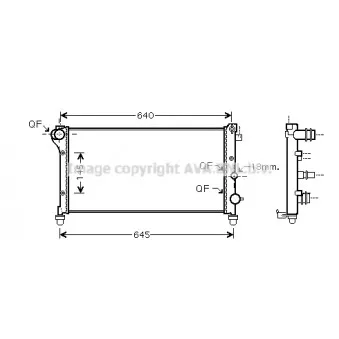 Radiateur, refroidissement du moteur AVA QUALITY COOLING FTA2292