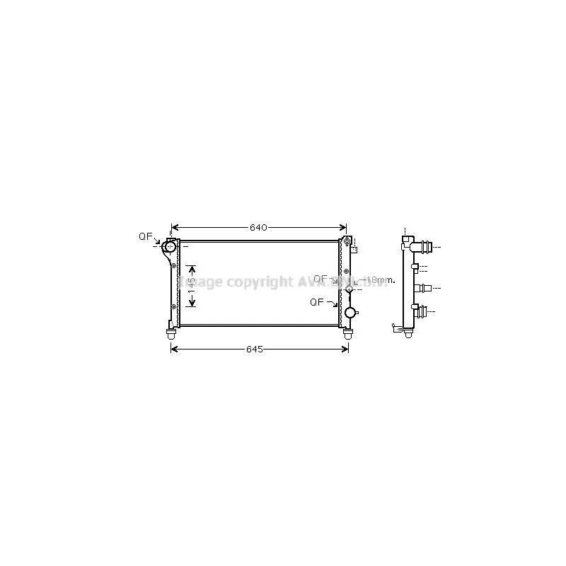 Radiateur, refroidissement du moteur AVA QUALITY COOLING FTA2292