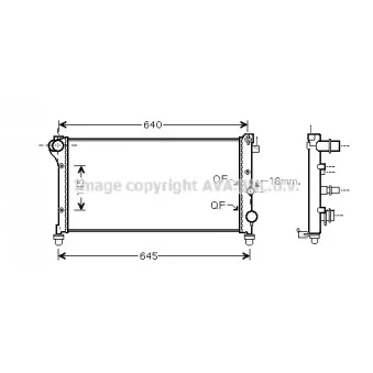 Radiateur, refroidissement du moteur AVA QUALITY COOLING FTA2295