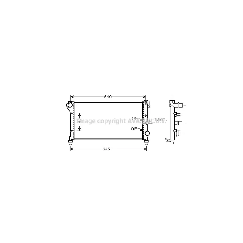 Radiateur, refroidissement du moteur AVA QUALITY COOLING FTA2295