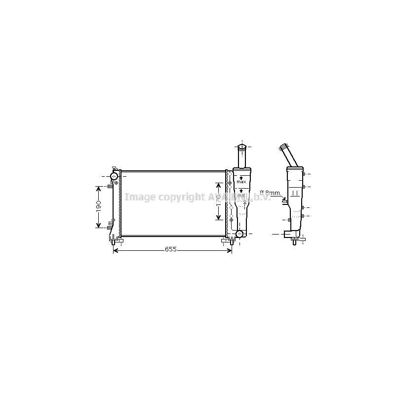 Radiateur, refroidissement du moteur AVA QUALITY COOLING FTA2297