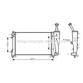 Radiateur, refroidissement du moteur AVA QUALITY COOLING FTA2308