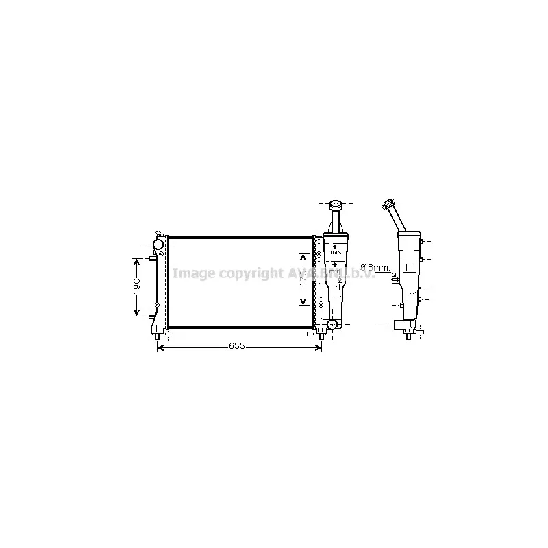 Radiateur, refroidissement du moteur AVA QUALITY COOLING FTA2308