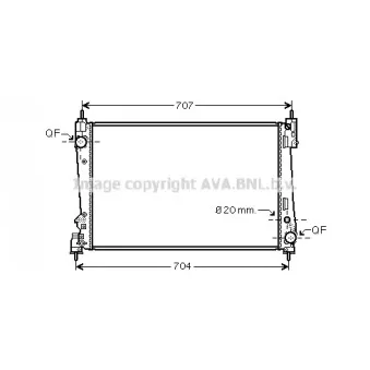 Radiateur, refroidissement du moteur AVA QUALITY COOLING FTA2312