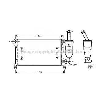 Radiateur, refroidissement du moteur AVA QUALITY COOLING FTA2368