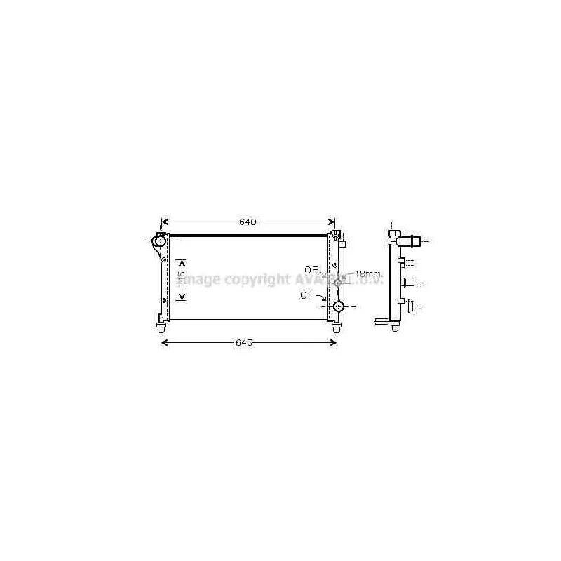 Radiateur, refroidissement du moteur AVA QUALITY COOLING FTA2379