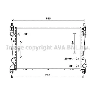 Radiateur, refroidissement du moteur AVA QUALITY COOLING FTA2449