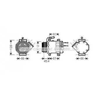 Compresseur, climatisation AVA QUALITY COOLING FTAK366