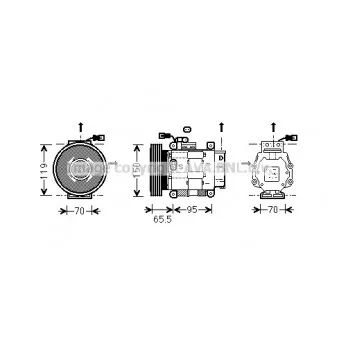 Compresseur, climatisation AVA QUALITY COOLING FTK031