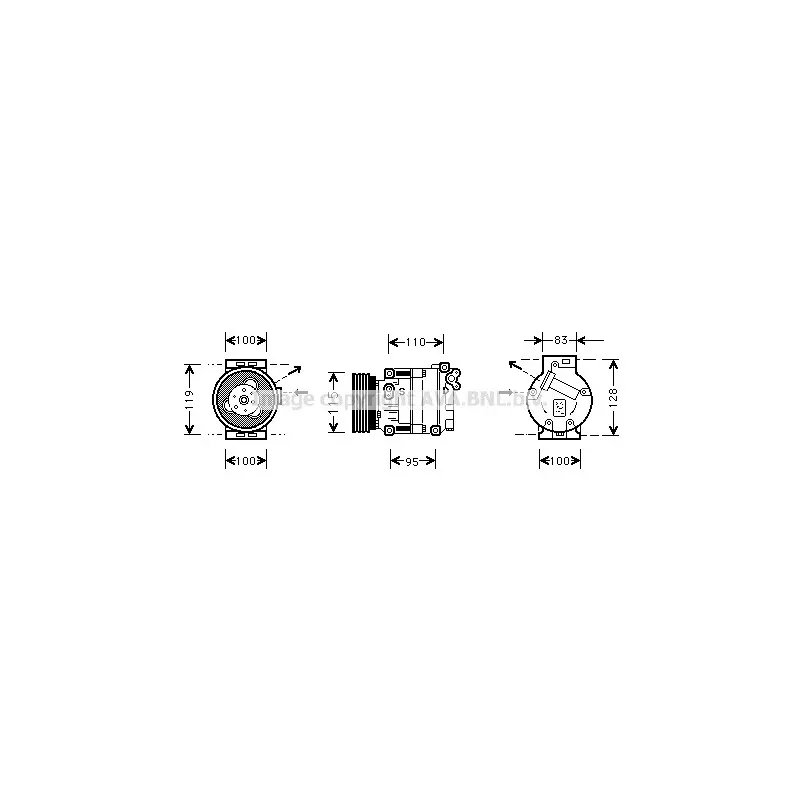 Compresseur, climatisation AVA QUALITY COOLING FTK033