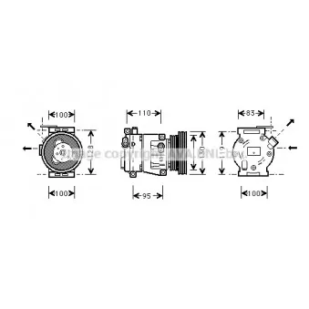 Compresseur, climatisation AVA QUALITY COOLING FTK035