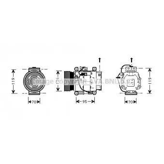 Compresseur, climatisation AVA QUALITY COOLING FTK036