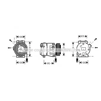 Compresseur, climatisation AVA QUALITY COOLING FTK050