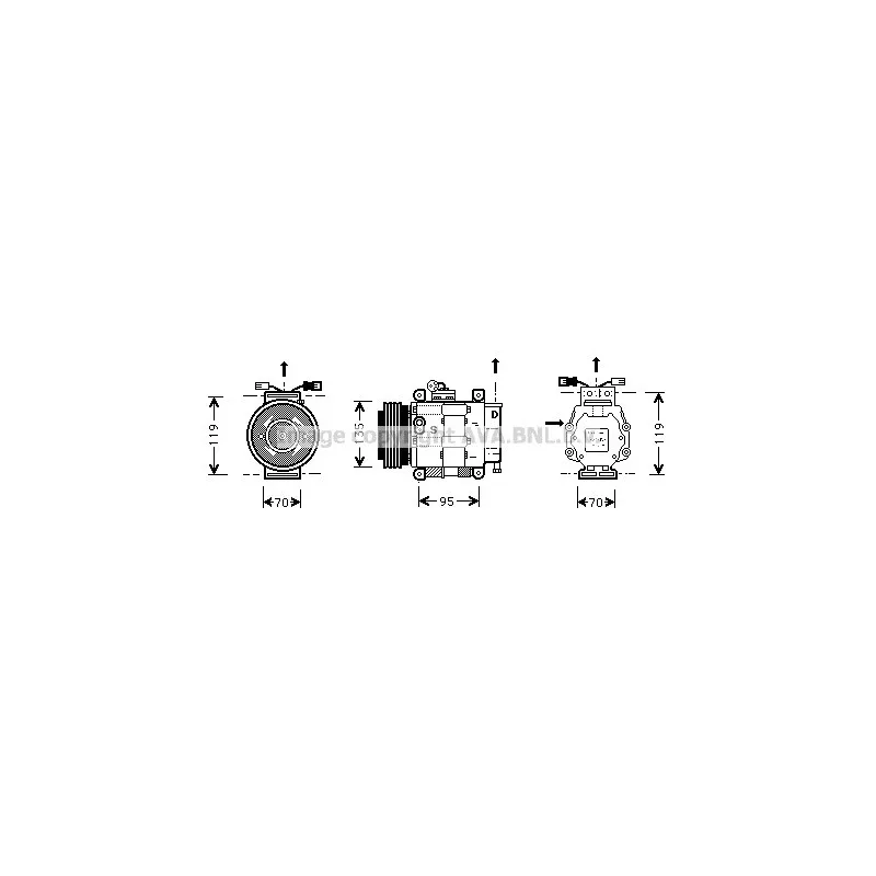 Compresseur, climatisation AVA QUALITY COOLING FTK062
