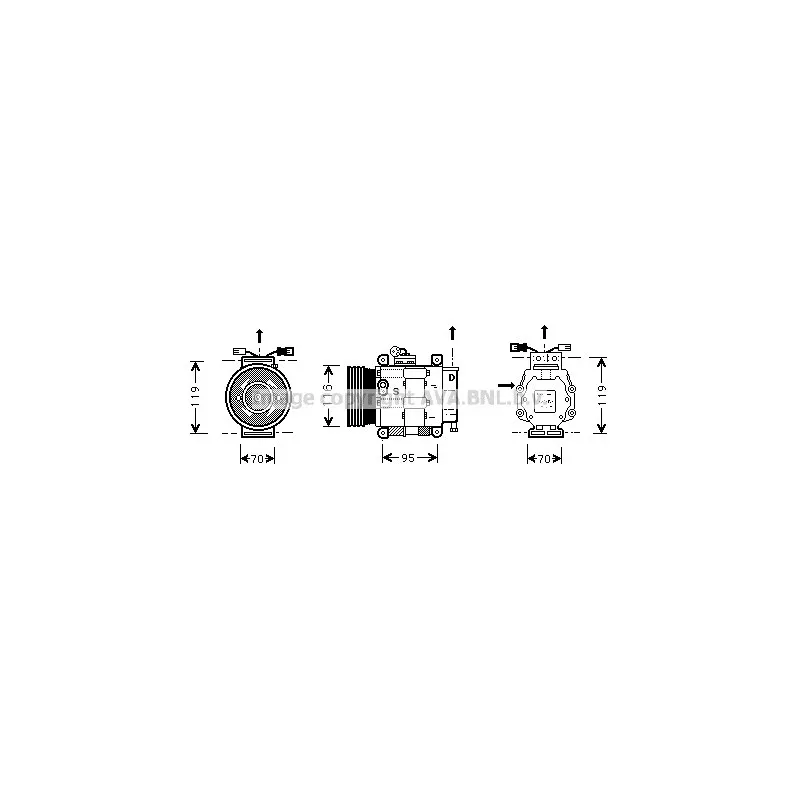Compresseur, climatisation AVA QUALITY COOLING FTK081