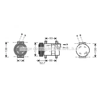 Compresseur, climatisation AVA QUALITY COOLING FTK088