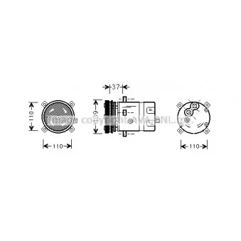 Compresseur, climatisation AVA QUALITY COOLING FTK198