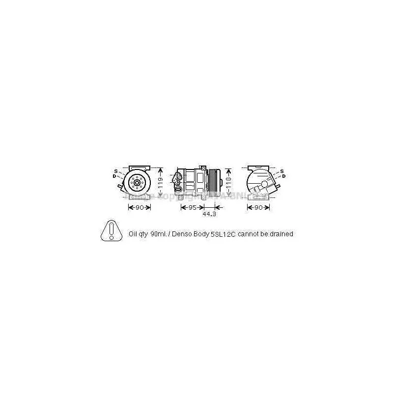 Compresseur, climatisation AVA QUALITY COOLING FTK330