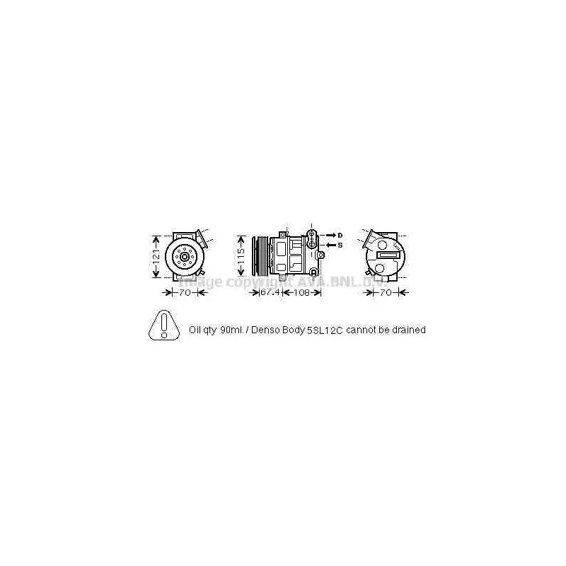 Compresseur, climatisation AVA QUALITY COOLING FTK331