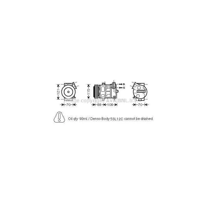 Compresseur, climatisation AVA QUALITY COOLING FTK332
