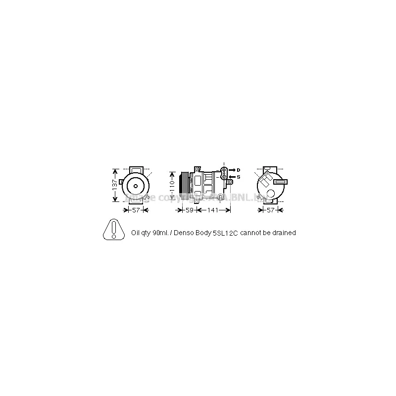Compresseur, climatisation AVA QUALITY COOLING FTK333