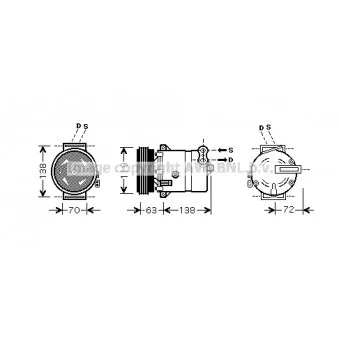 Compresseur, climatisation AVA QUALITY COOLING FTK334