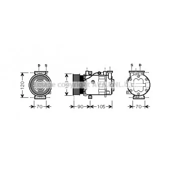 Compresseur, climatisation AVA QUALITY COOLING FTK361