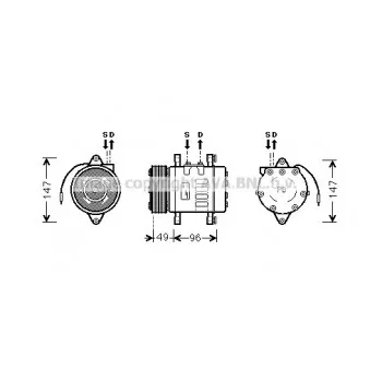 Compresseur, climatisation AVA QUALITY COOLING FTK365