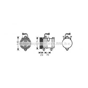 Compresseur, climatisation AVA QUALITY COOLING FTK367