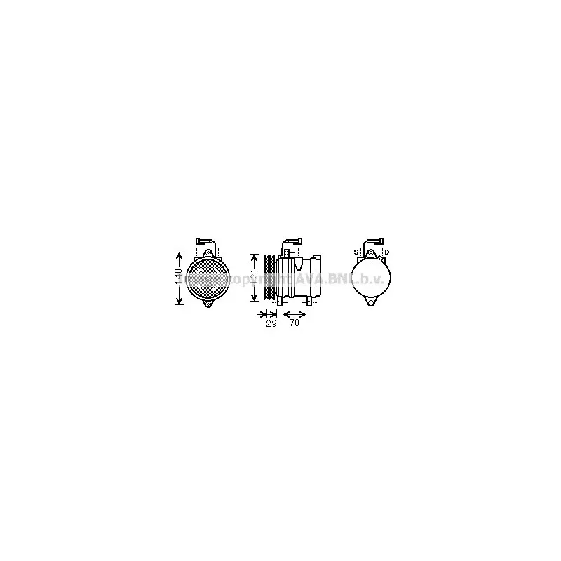 Compresseur, climatisation AVA QUALITY COOLING FTK367