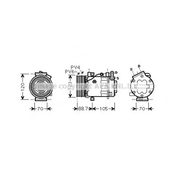 Compresseur, climatisation AVA QUALITY COOLING FTK369