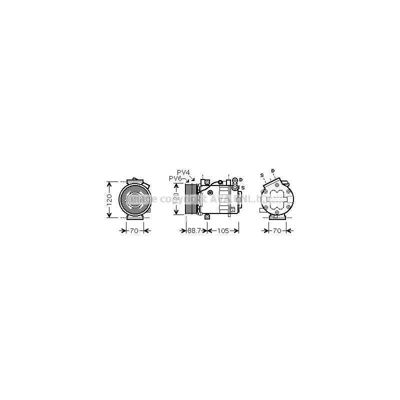 Compresseur, climatisation AVA QUALITY COOLING FTK369