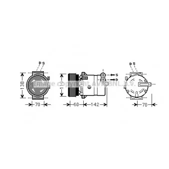 Compresseur, climatisation AVA QUALITY COOLING FTK383